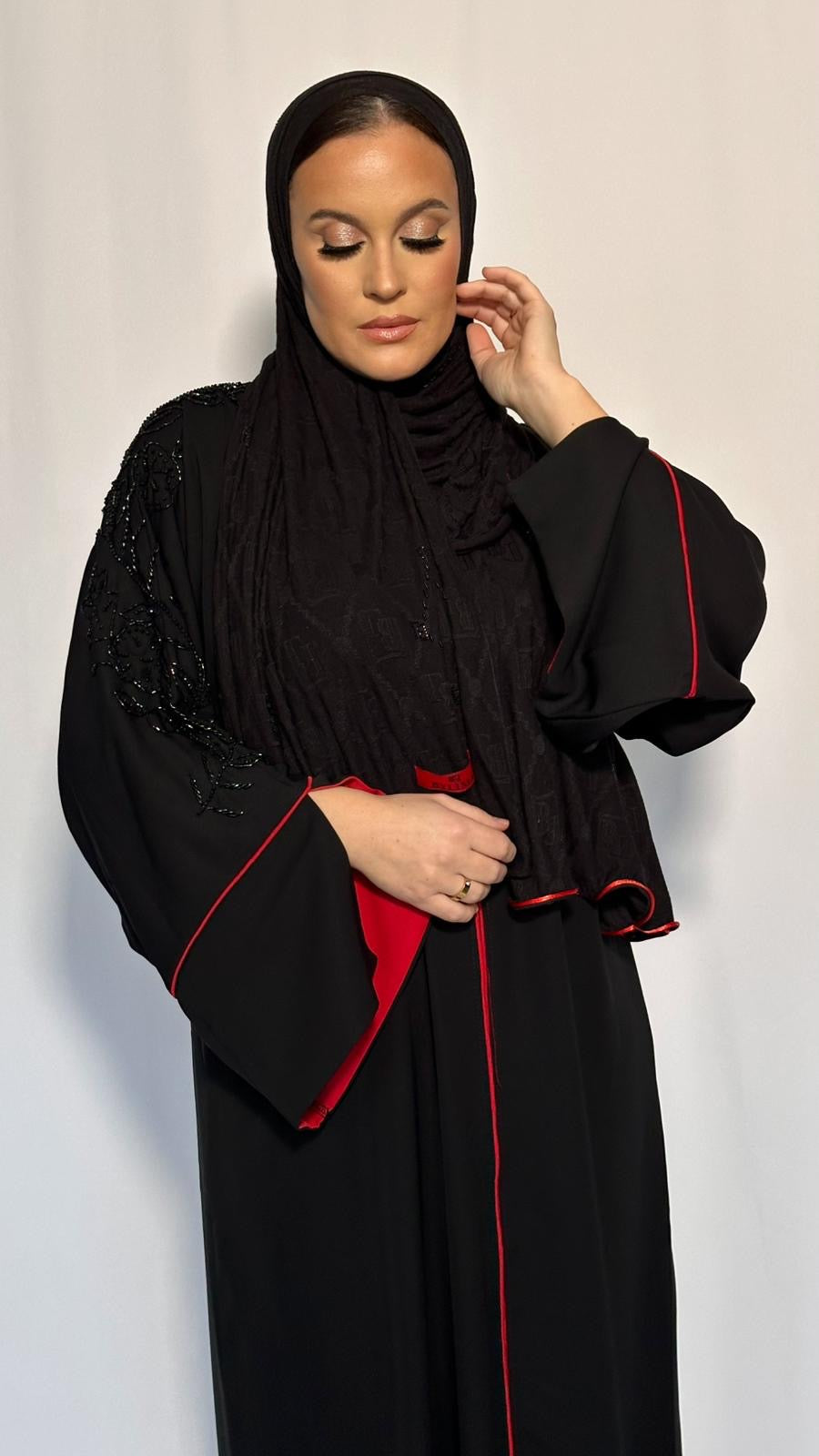 ABAYA RAFAHIA ROUGE