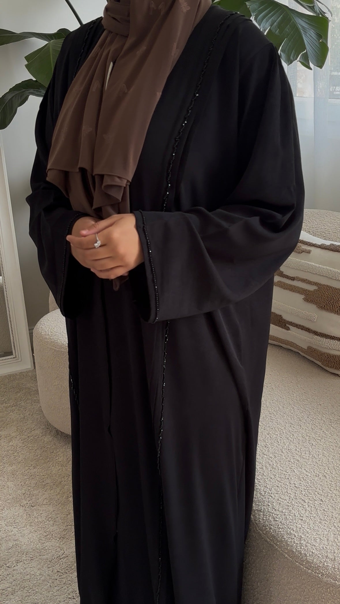 ABAYA MARBRE BLACK