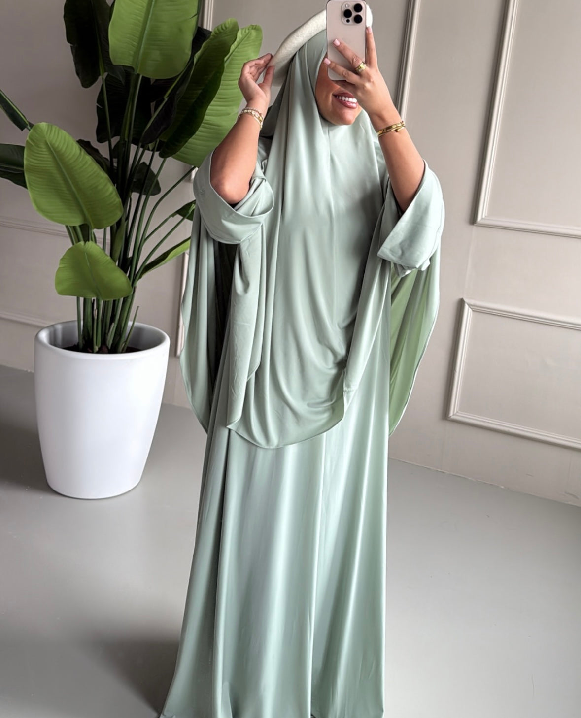 ABAYA + KHIMAR VERT D’EAU