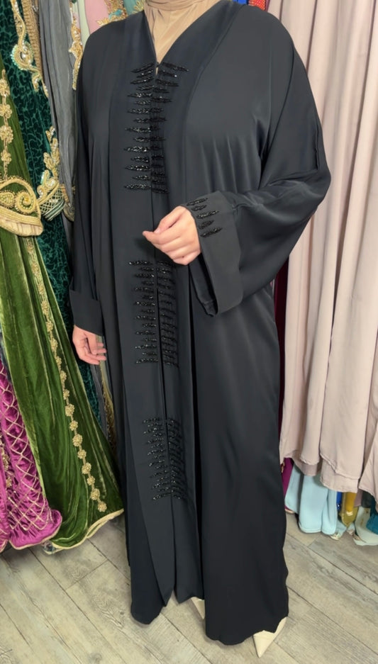 ABAYA STRASS NOIR
