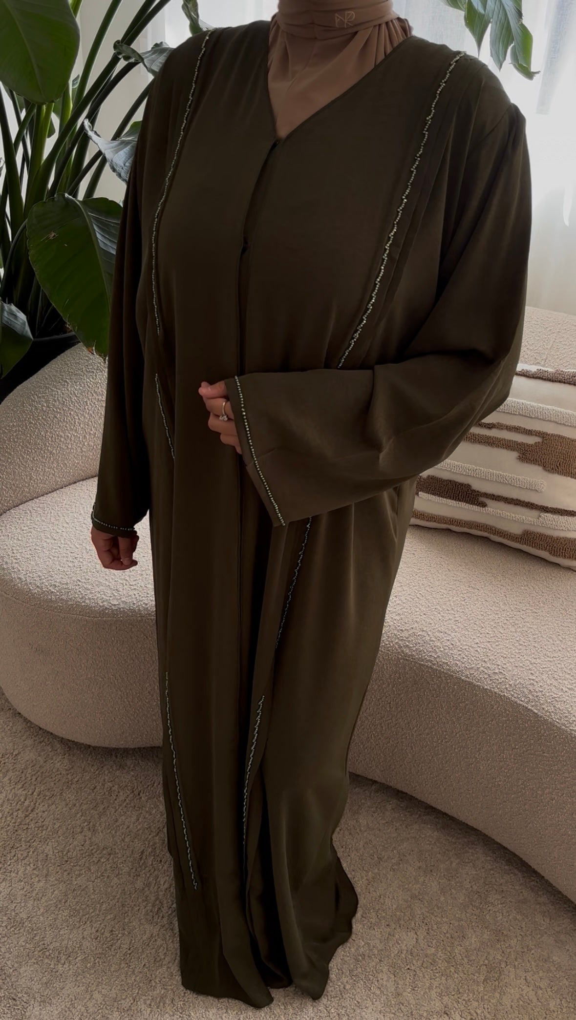 ABAYA MARBRE KAKI