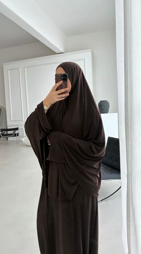 ABAYA + KHIMAR MARRON
