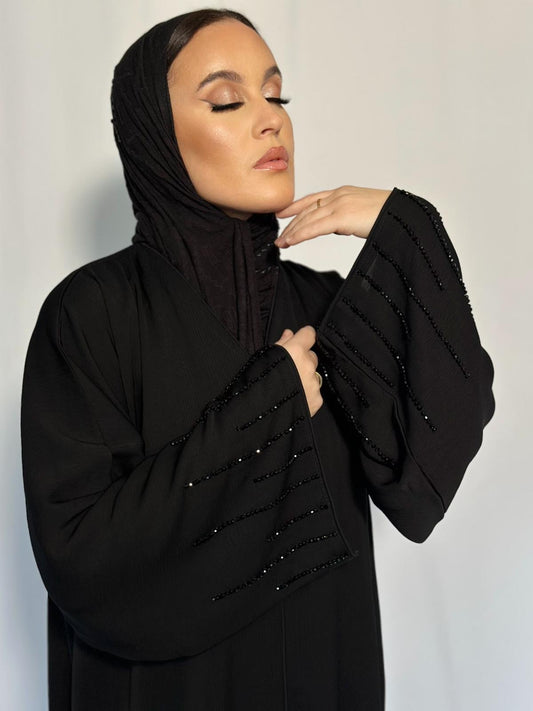 ABAYA FERMÉ ALSAHRA NOIR