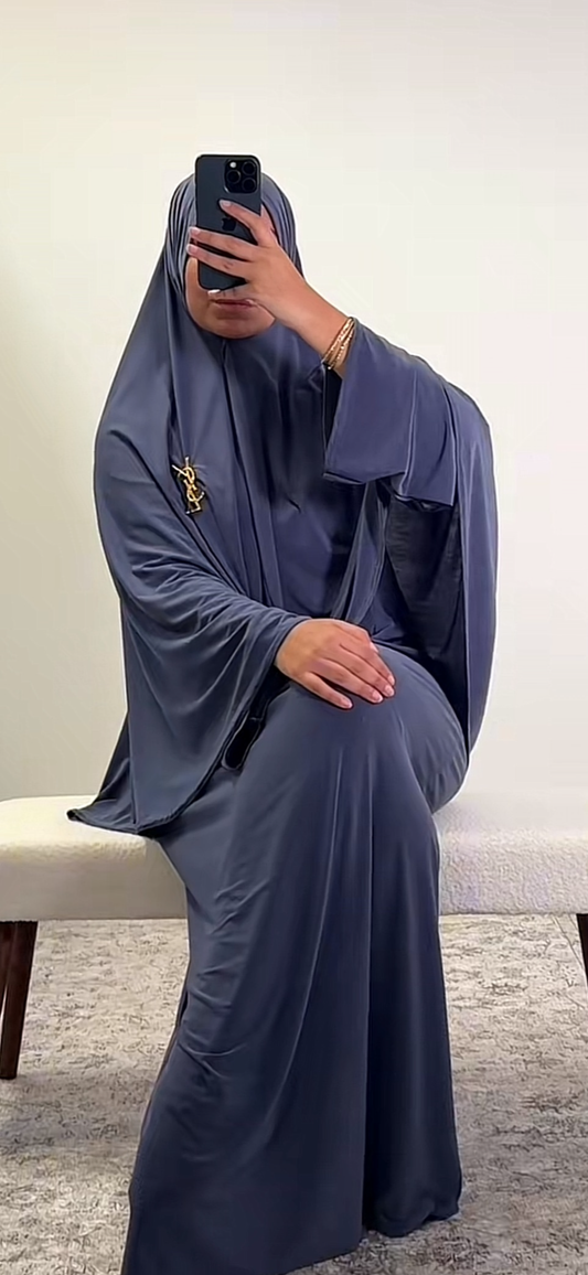 ABAYA + KHIMAR BLEU