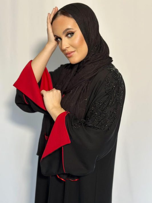 ABAYA RAFAHIA ROUGE