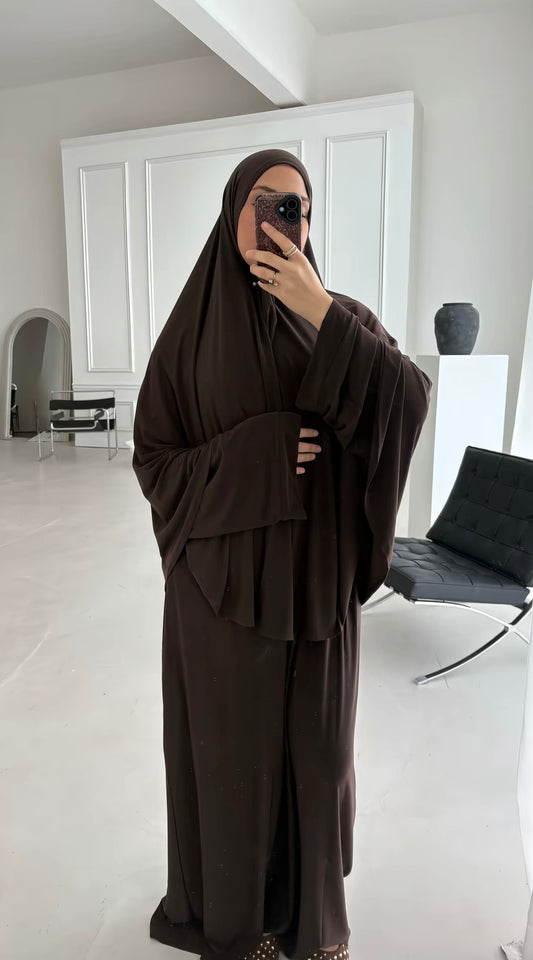 ABAYA + KHIMAR MARRON