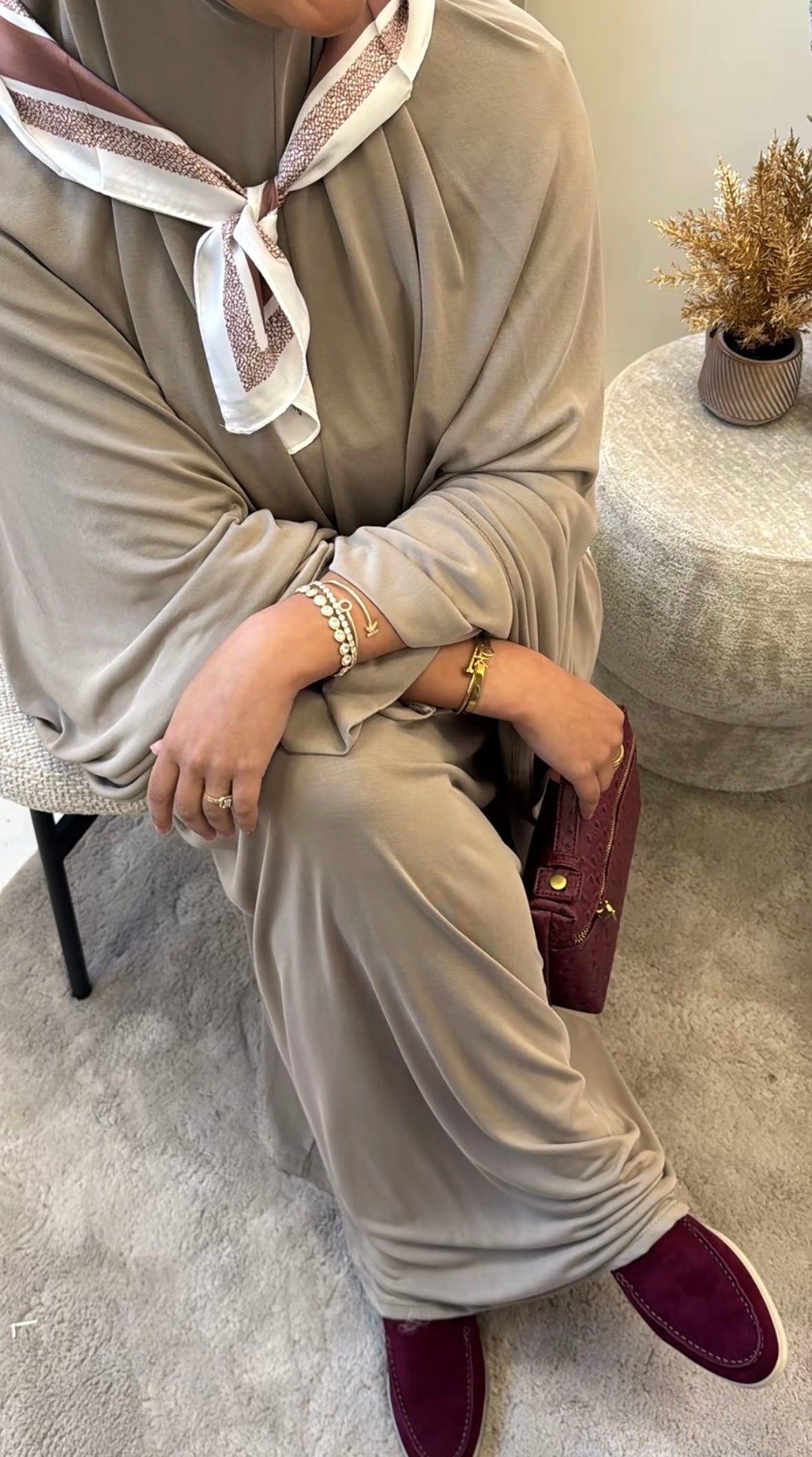 ABAYA + KHIMAR TAUPE T.U