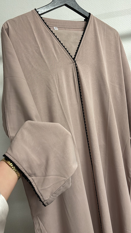 ABAYA MARBRÉ ROSE FERMÉ