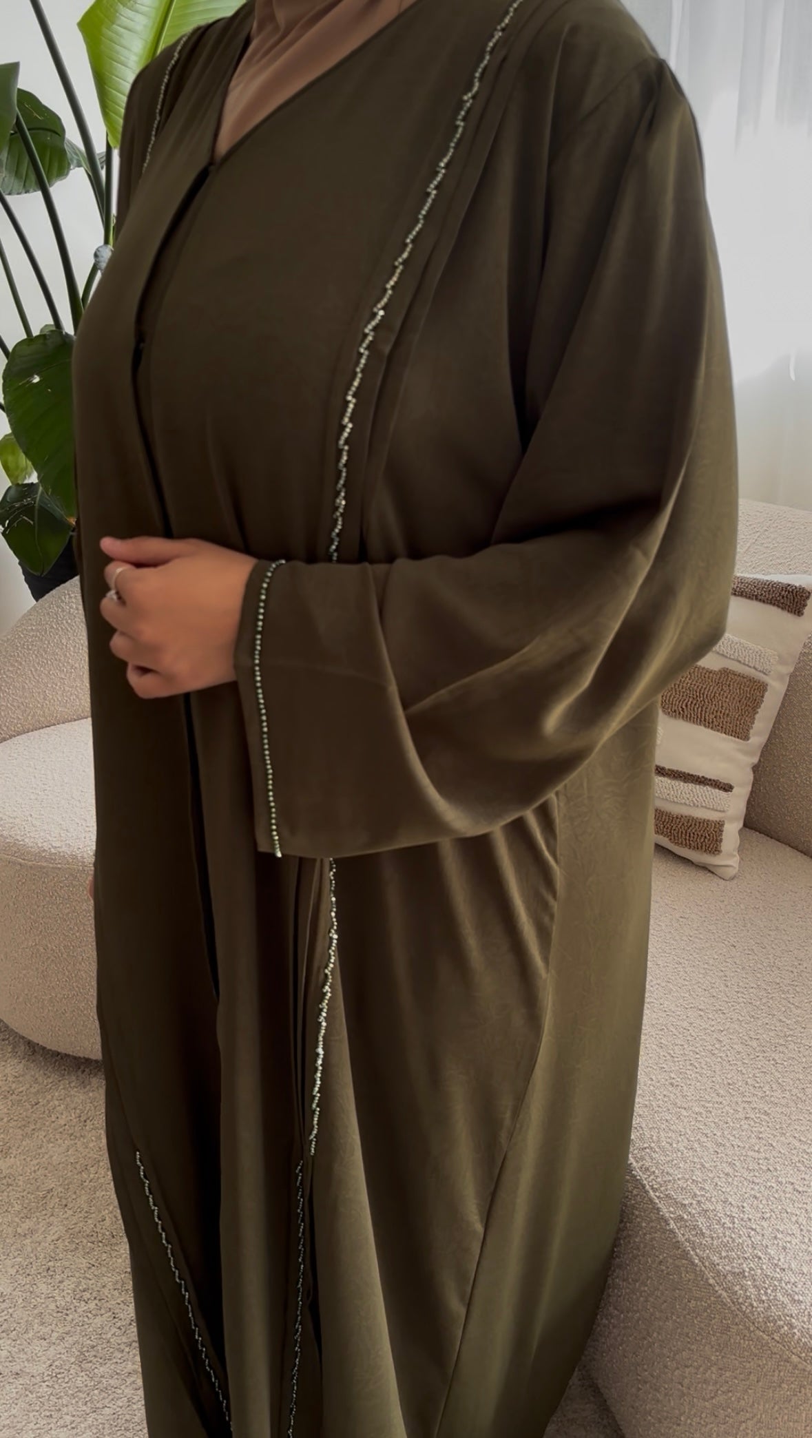 ABAYA MARBRE KAKI